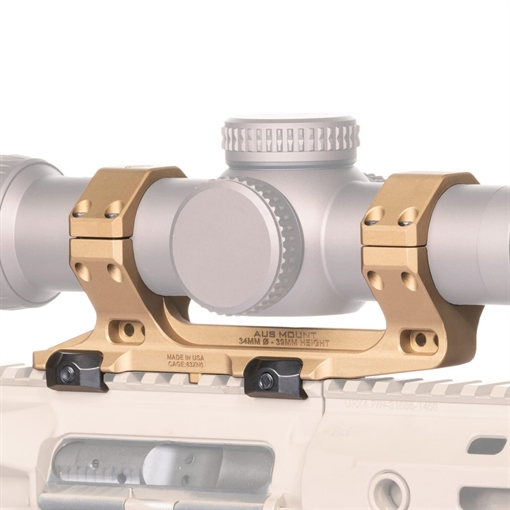Picture of Reptilia LLC 100155 AUS Optic Mount FDE 7075-T6 Aluminum 34mm Tube Mil-Spec 1913 Picatinny Rail Mount 100155 100-155