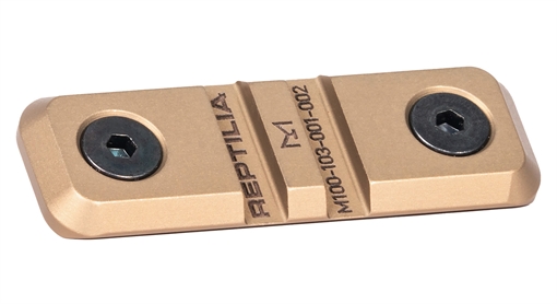 Picture of Reptilia LLC 100280 Low Profile M-Lok Rail Mount FDE 7075-T6 Aluminum 100280 100-280