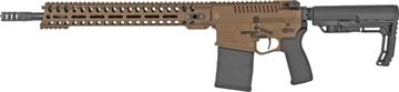 Picture of Patriot Ordnance Factory Revolution DI, Semi-automatic Rifle, 308 Win, 16.5" Barrel, 1:10 Twist, Cerakote Burnt Bronze Finish, Mission First Tactical Furniture, 14.5" M-LOK Rail, Triple Port Muzzle Brake, 4.5lb POF Drop-In Trigger, 1-20Rd PMAG 01582