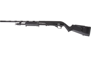 Picture of Armscor YAG410 Pump Shotgun, 410 Bore, 3" Chamber, 22" Barrel, Synthetic Stock, Matte Finish, Black, Fiber Optic Front Sight, Push Button Safety, 5 Rounds, Includes Chokes - IC - M - F YPA410H22-B