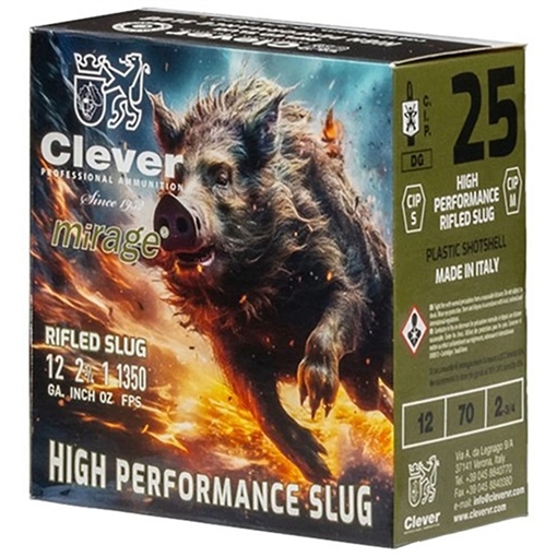 Picture of Clever MIRAGE HPS 12GA 2-3/4'' 1OZ RIFLED SLUG 25/BOX CLVRRSLUG