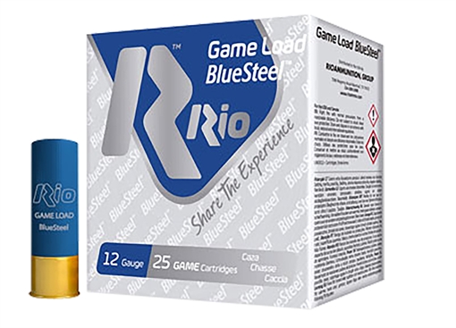 Picture of Rio Ammunition Game Load BlueSteel 12Gauge 2.75" 1 1/8oz 5Shot 25 Per Box/10 Case GLBS325