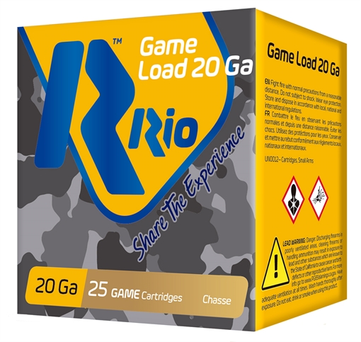 Picture of Rio Ammunition Game Load 20Gauge 2.75" 1oz 7.5Shot 25 Per Box/10 Case RC2075