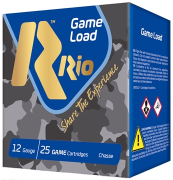 Picture of Rio Ammunition Game Load Super Game High Velocity 12Gauge 2.75" 1 1/8oz 8Shot 25 Per Box/10 Case SG328