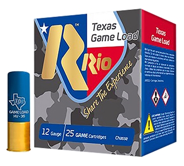 Picture of Rio Ammunition Texas Game Load High Velocity 12 Gauge 2.75" 1 1/4 oz 8 Shot 25 Per Box/ 10 Case TGHV368TX