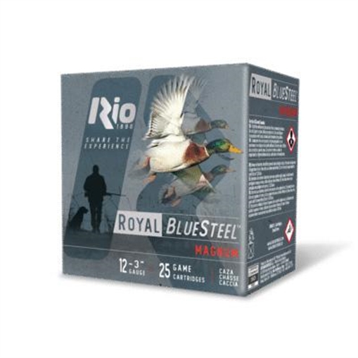 Picture of Rio Royal BlueSteel Magnum High Velocity Shotshell 12ga 3" 1-1/5oz 1450 fps #4 25/ct RBSM344
