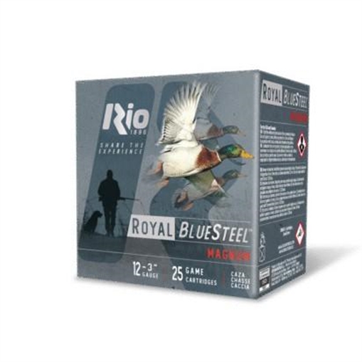 Picture of Rio Royal BlueSteel Magnum High Velocity Shotshells 12ga 3" 1-1/5oz 1450 fps #3 25/ct RBSM343