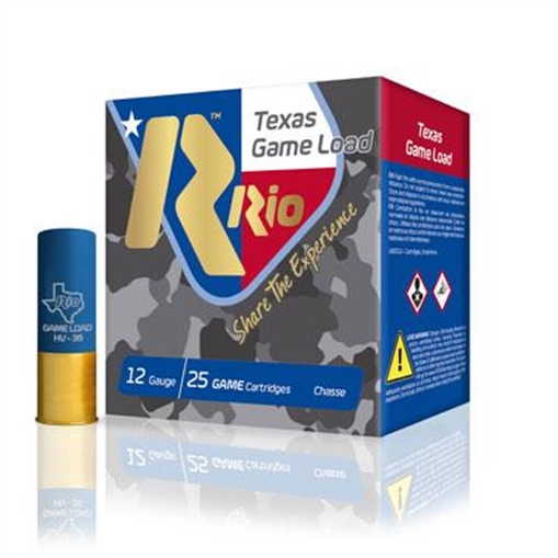 Picture of Rio Ammunition Texas Game Load High Velocity 12Gauge 2.75" 1 1/4oz 6Shot 25 Per Box/10 Case TGHV366TX