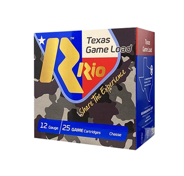 Picture of Rio Ammunition Texas Game Load High Velocity 12Gauge 2.75" 1 1/4oz 6Shot 25 Per Box/10 Case TG366TX