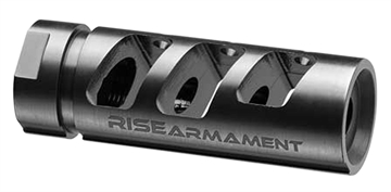 Picture of Rise Armament RA-701 Compensator Black Nitride 416R Stainless Steel with 1/2"-28 tpi Threads & 2.50" OAL for 5.56x45mm NATO AR-Platform RA701223BLK