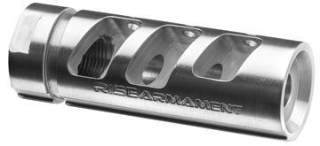 Picture of Rise Armament RA-701 Silver Stainless Steel with 5/8"-24 tpi Threads & 2.50" OAL 1.35" Diameter for 7.62x51mm NATO AR-Platform RA701308SLVR