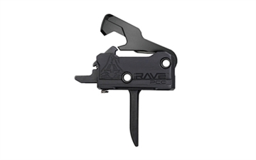 Picture of Rise Armament Rave Pistol Caliber Carbine Single-Stage Flat Trigger with 3.50 lbs Draw Weight & Black Nitride Finish for AR-Platform T017FPCCBLK