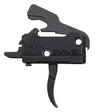 Picture of Rise Armament RA-140 Super Sporting Single-Stage Curved Trigger with 3.50 lbs Draw Weight & Black Hardcoat Anodized Finish for AR-Platform Right T017BLK