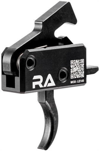 Picture of Rise Armament LE145 Tactical Single-Stage Curved Trigger with 4.50 lbs Draw Weight & Black Hardcoat Anodized Finish for AR-Platform Right LE145AWP