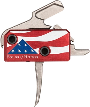 Picture of Rise Armament The Patriot High Performance Single-Stage Flat Trigger with 3.50 lbs Draw Weight & Silver/Red/White/Blue Finish for AR-Platform Right RA13FOLDSPT