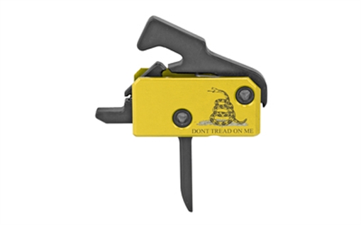 Picture of Rise Armament Don't Tread on Me Trigger Assembly Single-Stage Flat Trigger with 3.50 lbs Draw Weight, Don't Tread on Me Flag Finish for AR-Platform RA140FDTOM
