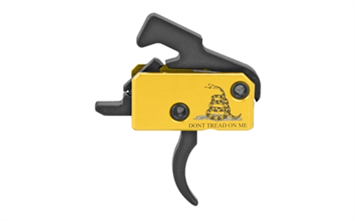 Picture of Rise Armament Don't Tread on Me Trigger Assembly Single-Stage Curved Trigger with 3.50 lbs Draw Weight, Don't Tread on Me Flag Finish for AR-Platform RA140DTOM