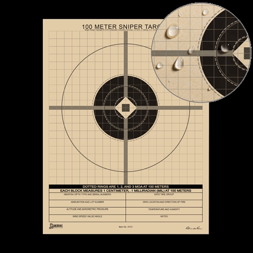 Picture of Rite in the Rain 100 Meter MIL Sniper Target - Pack 9131