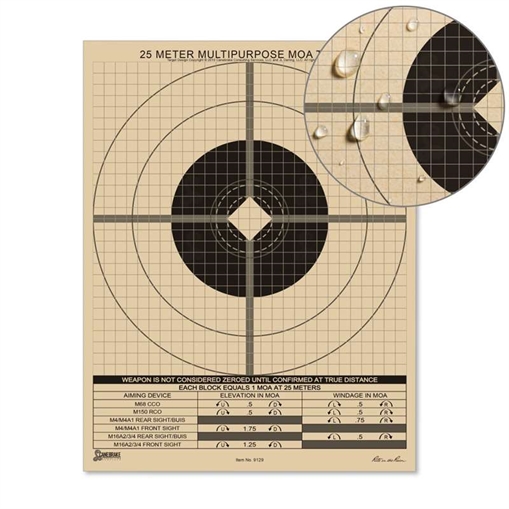 Picture of Rite in the Rain 25 Meter Multipurpose Zeroing Target - MOA Adjustment 9129