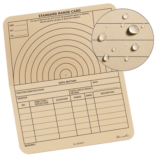 Picture of Rite in the Rain 6 X 5 Combat Range Card RC991T