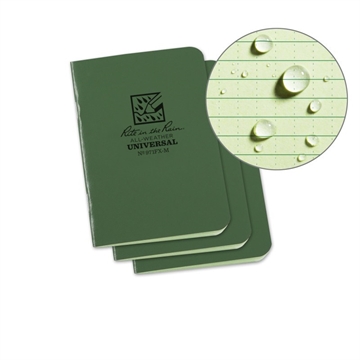 Picture of Rite in the Rain Fabrikoid Universal Mini Bound Book - 3.25 x 4.625 - Green - 3 Pack 971FX-M