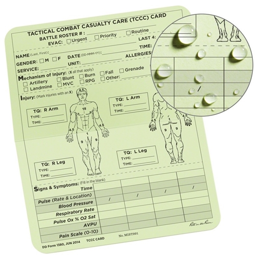 Picture of Rite in the Rain TCCC/MIST Combat Cards MIST991
