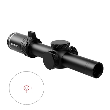 Picture of Riton Optics 3 Series Tactix, Rifle Scope, 1-8X24mm, 30mm Tube, OT Illuminated Reticle, Second Focal Plane, Black 3T18ASIBLK23