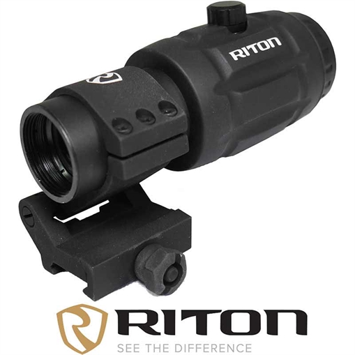 Picture of RITON X1 TACTIX MAG 3X MAGNIFIER 3 HD GLASS 2POS MOUNT 30MM TUBE SFP MATTE 1TM3