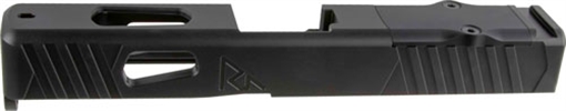 Picture of Rival Arms RA-RA10P002A Precision Slide with Front/Rear Serrations & RMS Cuts QPQ Black 416R Stainless Steel for Sig P365 RARA10P002A