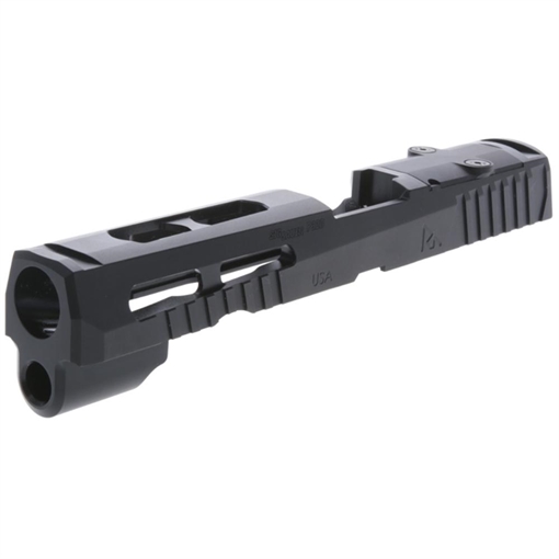 Picture of Rival Arms Precision Slide A1 Black QPQ Steel, Ported, Front & Rear Serrations, RMS Optic Cut Fits Glock 43/43X RARA10G306A