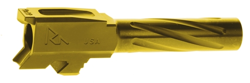 Picture of Rival Arms RA-RA20G301E Precision V1 Drop-In Barrel 9mm Luger 3.41" Gold PVD Finish 416R Stainless Steel Material for Glock 43, 43X RARA20G301E