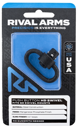 Picture of Rival Arms RA-RA92S1B HD Swivel Black Manganese Phosphate Steel with 1.25" Loop & Push Button RARA92S1B