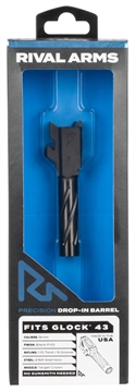 Picture of Rival Arms Precision V1 Drop-In Barrel 9mm Luger 3.41" Black PVD Finish 416R Stainless Steel Material for Glock 43 RA20G301A