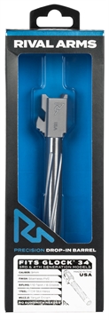Picture of Rival Arms Precision V1 Drop-In Barrel 9mm Luger 5.31" Stainless PVD Finish 416R Stainless Steel Material for Glock 34 Gen3-4 RA20G701D