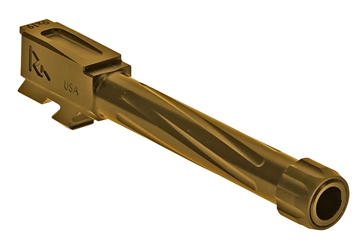 Picture of Rival Arms Precision V1 Drop-In Barrel 9mm Luger 4.17" Gold PVD Finish 416R Stainless Steel Material with Threading for Glock 48 RA20G802E