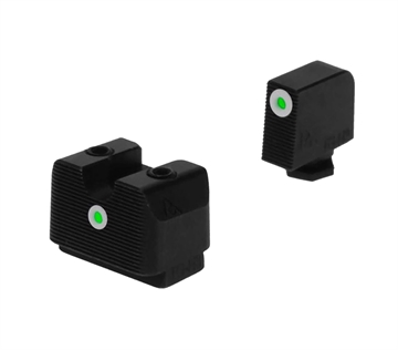 Picture of Rival Arms In-Line MOS Night Sights for G17/G19 Green Tritium White Outline Front Sight-Green Tritium White Outline Rear Sight RA4B231G