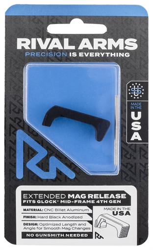 Picture of Rival Arms Magazine Release Glock Gen4 Extended Hard Black Anodized Aluminum RA72G002A