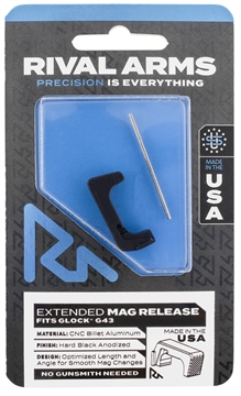 Picture of Rival Arms Magazine Release Extended Black Anodized Aluminum for Glock 43 RA72G003A