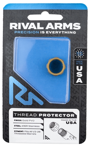 Picture of Rival Arms Thread Protector 9mm Luger Gold PVD 416R Stainless Steel 1/2"-28 tpi RARA300001E