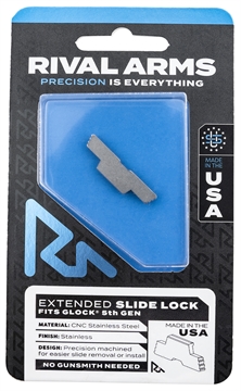 Picture of Rival Arms Slide Lock Extended Polished Stainless for Glock 34/17/19 Gen5 RARA80G002D