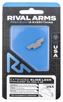 Picture of Rival Arms Slide Lock Extended Polished Stainless for Glock 43/43X/48 RARA80G003D