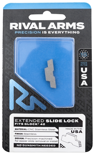 Picture of Rival Arms Slide Lock Extended Polished Stainless for Glock 42 RARA80G004D