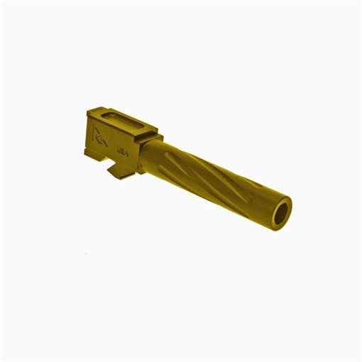 Picture of Rival Arms Precision V1 Drop-In Barrel 9mm Luger 4.02" Gold PVD Finish 416R Stainless Steel Material for Glock 19 Gen5 RA20G203E