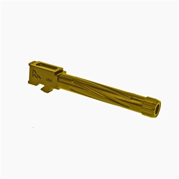 Picture of Rival Arms Precision V1 Drop-In Barrel 9mm Luger 4.49" Gold PVD Finish 416R Stainless Steel Material with Threading for Glock 17 Gen5 RA20G104E