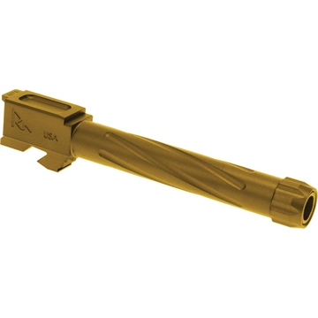 Picture of Rival Arms Precision V1 Drop-In Barrel 9mm Luger 4.49" Gold PVD Finish 416R Stainless Steel Material with Threading for Glock 17 Gen3-4 RA20G102E