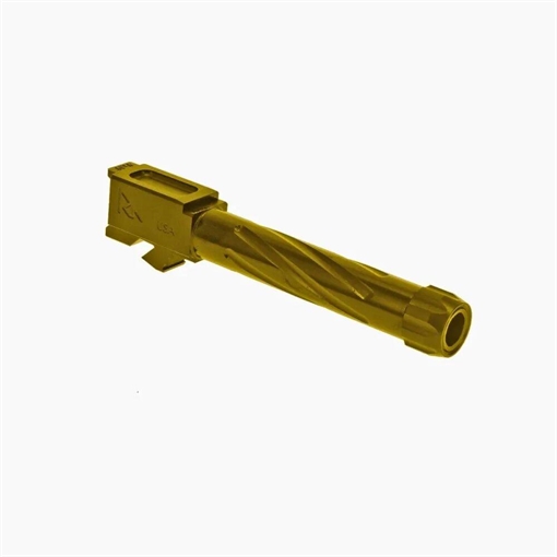 Picture of Rival Arms Precision V1 Drop-In Barrel 9mm Luger 4.02" Gold PVD Finish 416R Stainless Steel Material with Threading for Glock 19 Gen3-4 RA20G202E