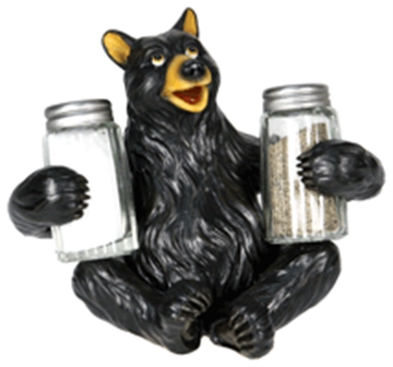 Picture of RIVER'S EDGE GIFTS BEAR HOLDING GLASS SALT & PEPPER SHAKERS 546