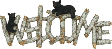 Picture of RIVER'S EDGE GIFTS BIRCH BEAR WELCOME PLAQUE 1383