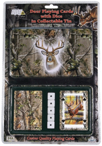 Picture of RIVER'S EDGE GIFTS CARDS & DICE TIN WHITETAIL DEER THEME 1569