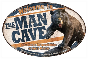 Picture of RIVER'S EDGE GIFTS MAN CAVE BEAR TIN SIGN 1564